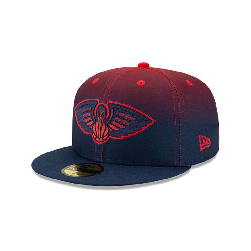 NBA New Orleans Pelicans Back Half 59Fifty Fitted (TQF1559) - Blue New Era Caps